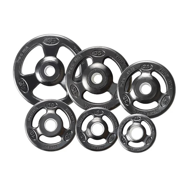 York Barbell 29012 Grip Steel Composite Olympic Iron Plate, Black - 10 lbs
