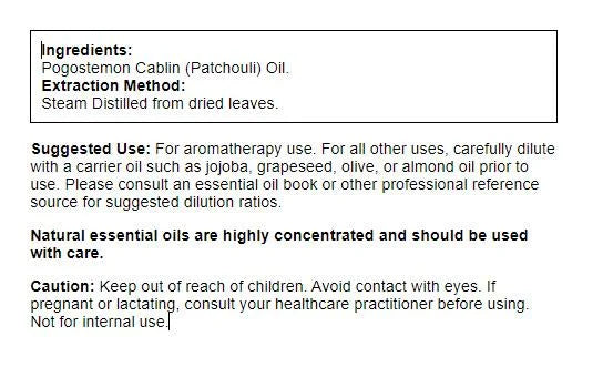 oz.. Patchouli Oil - 4 fl