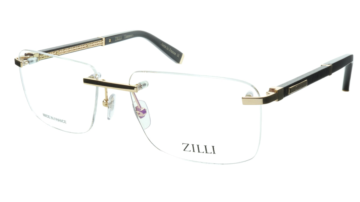 ZILLI Rimless Eyewear Made with Real Leather and High superior Titanium