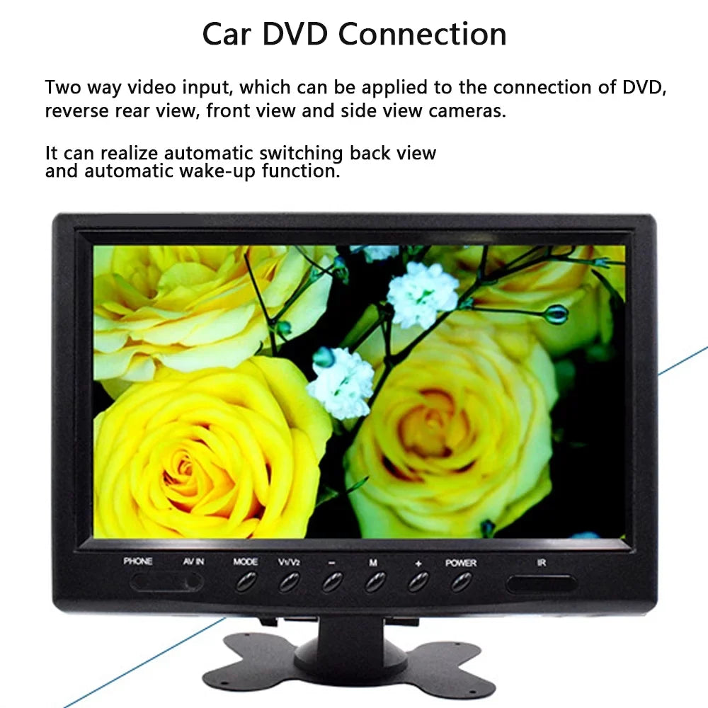 Easy to Install. 9 Inch Backup Camera Monitor, Two-Way Video Input HD Rear View Reverse Color TFT LCD Display for Car Rear View Reverse,Front-View, and Side-View Camera Connection