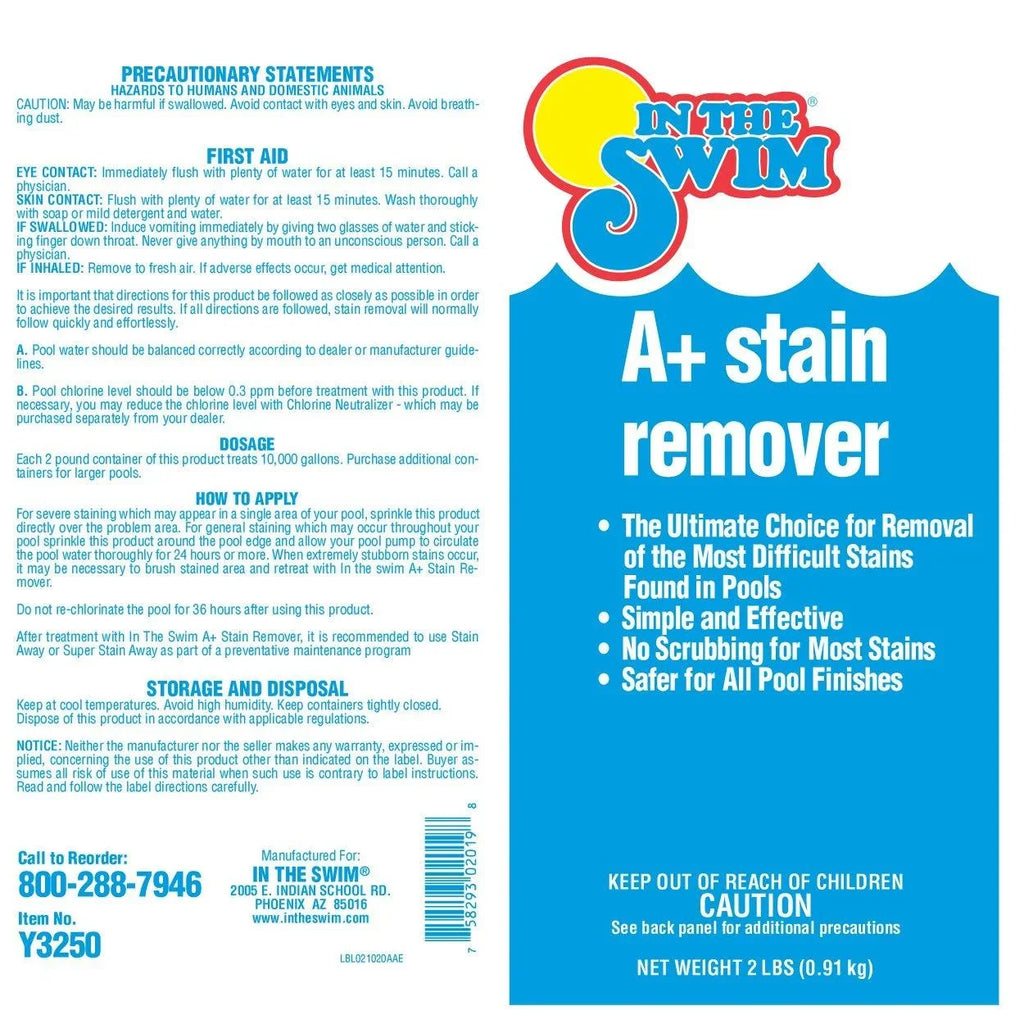 In The Swim A+ Pool Stain Remover for Swimming Pools F020002024AE