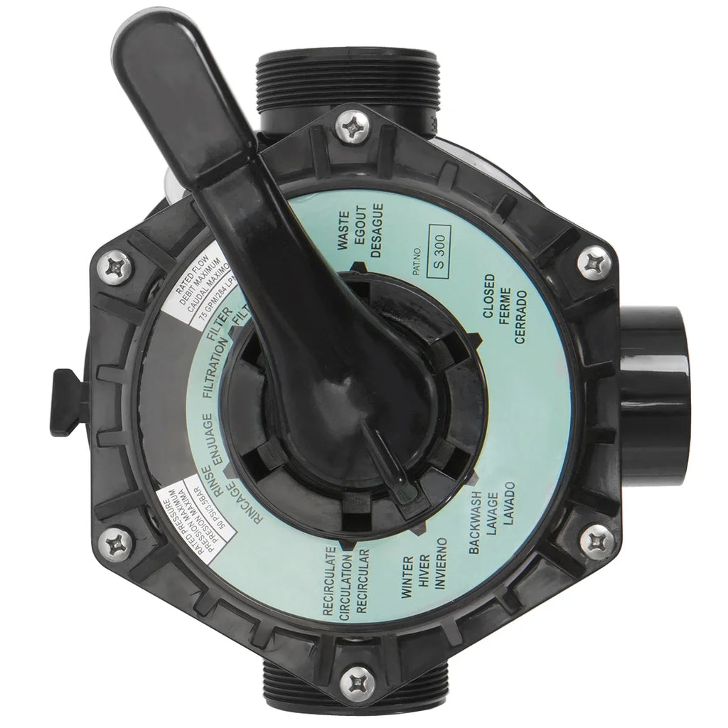 XtremepowerUS Sand Filter System 19", Pressure aqua, 360 degree rotation of valve 24,000 Gallons, Gray