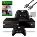 Pre-Owned  Xbox One Original 500GB Gaming Console Black HDMI Cable 2 Controller Included With Battlefield 1 Game BOLT AXTION Bundle (Refurbished: Like New)
