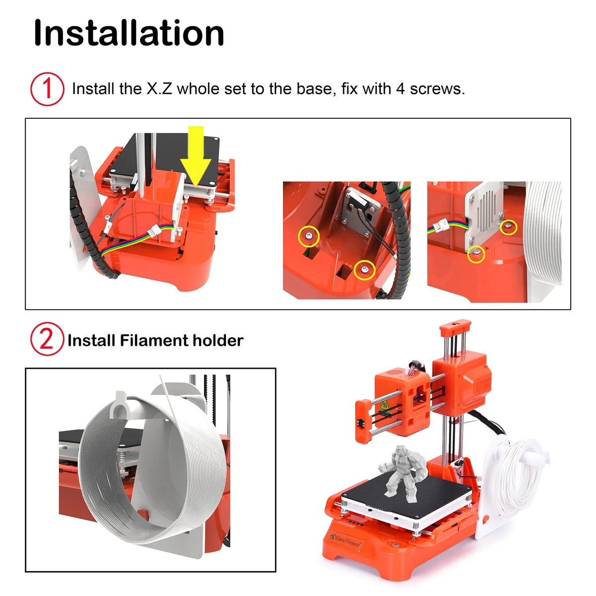 OWSOO  Desktop 3D Printer, 100x100x100mm Print Size, One-Key Printing, No Heated Bed, PLA Sample Filament, Kids Education