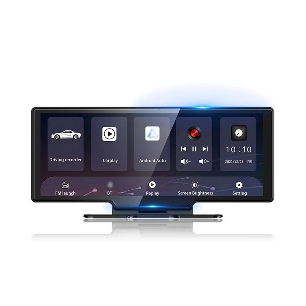 Shinysix 4K DVR Dash Camera Front & Rear Driving Recorder with 10.26 Inch Touchscreen for Carplay Android Auto Built-in WiFi Support G-Sensing Parking Monitor Loop Recording Hands-Free Calling
