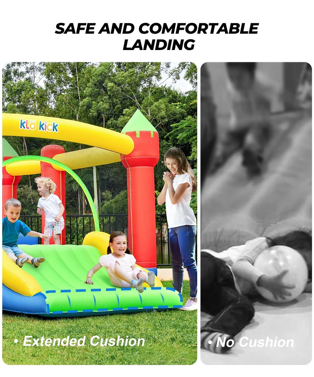 KLOKICK 15'x 12' Large Bounce House 840D Oxford Inflatable Bouncers for 6 Kids with Blower & Slide for 3-10 Years, Child, Adult, Infant, Teen, Tween