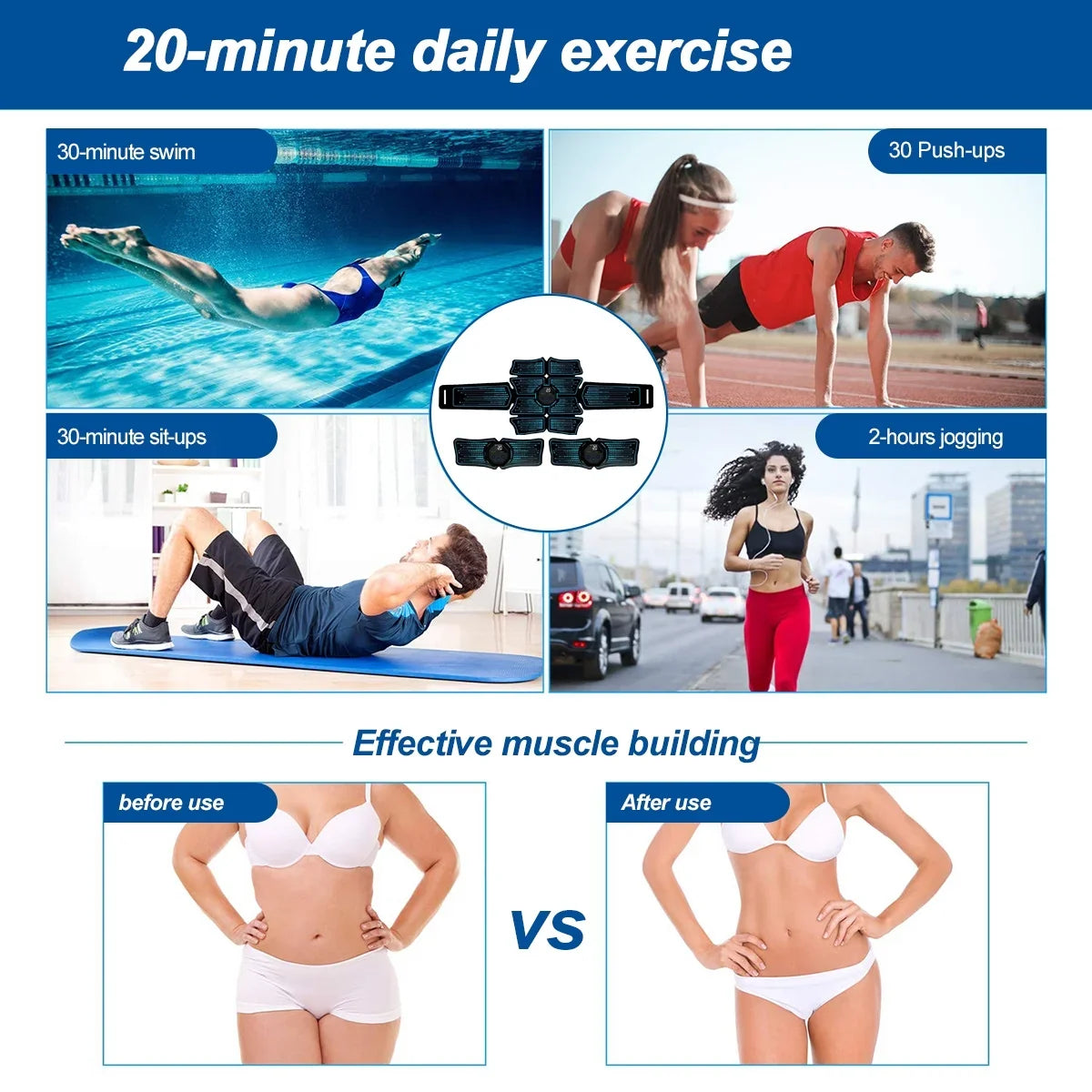 Kepeak ABS Abdominal Toning Trainer, ABS Workout Equipment, Sport Exercise Belt