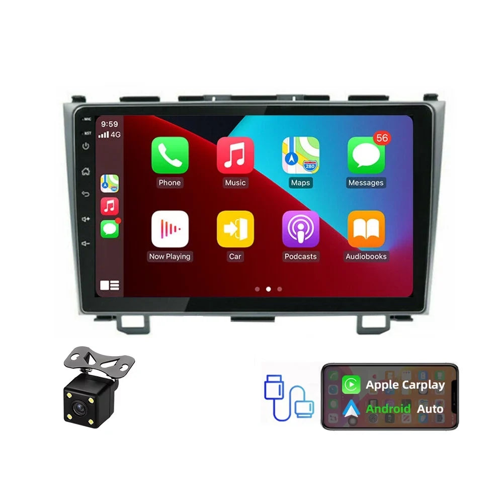 JMANCE Double Din Car Stereo  Carplay for Honda CRV 2007-2011 with 9" Touch Screen Radio with Backup Camera