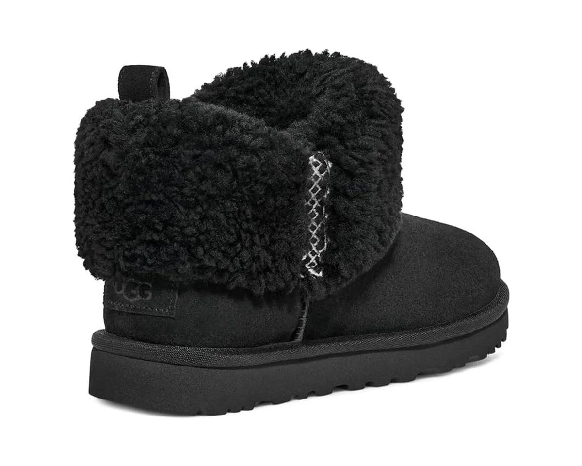 UGG Women's Ultra Mini Braid Boot 1151750, Black, Size 8