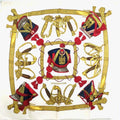 Pre-Owned Hermes HERMES Scarf Carre 90 GRAND UNIFORME Silk Off-White/Multicolor Ladies (Good)