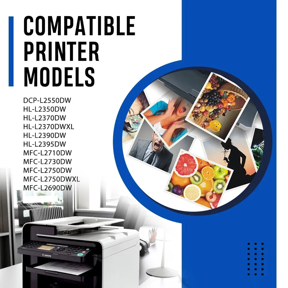 TN760 TN730 Toner Cartridge and DR730 Drum Unit Set appropriate for Brother DCP-L2550DW HL-L2350DW MFC-L2710DW MFC-L2690DW Printer (2x TN-760 Toner, 1x DR-730 Drum Unit )