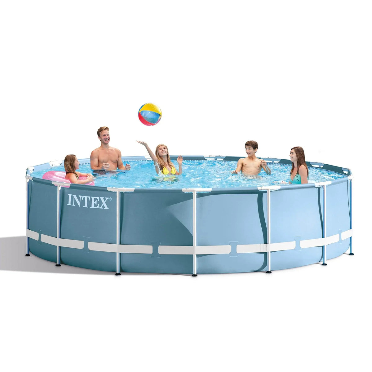 Intex 15 Feet x 48 Inches Prism Frame Pool Set with Ladder, shield, & Pump (Used)
