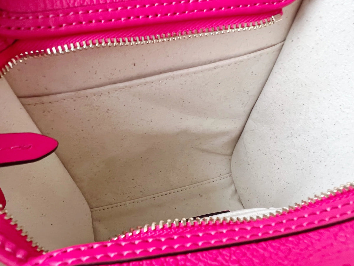 Kate Spade New York Ella Mini Top Zip Tote Crossbody Bikini Pink White Logo