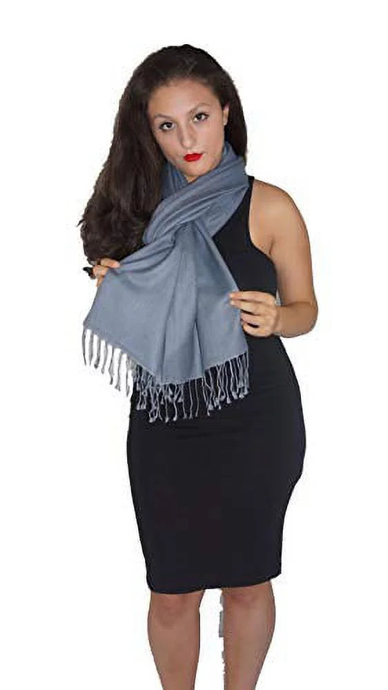 Shawl/Shawls/Scarf/Scarves/Wrap/Stole/Muffler/Cape/Ruana/Blanket/Throw/Pashmina Shawl/Cashmere Scarf/Wool/Silk (Slate Grey Regular Shawl)