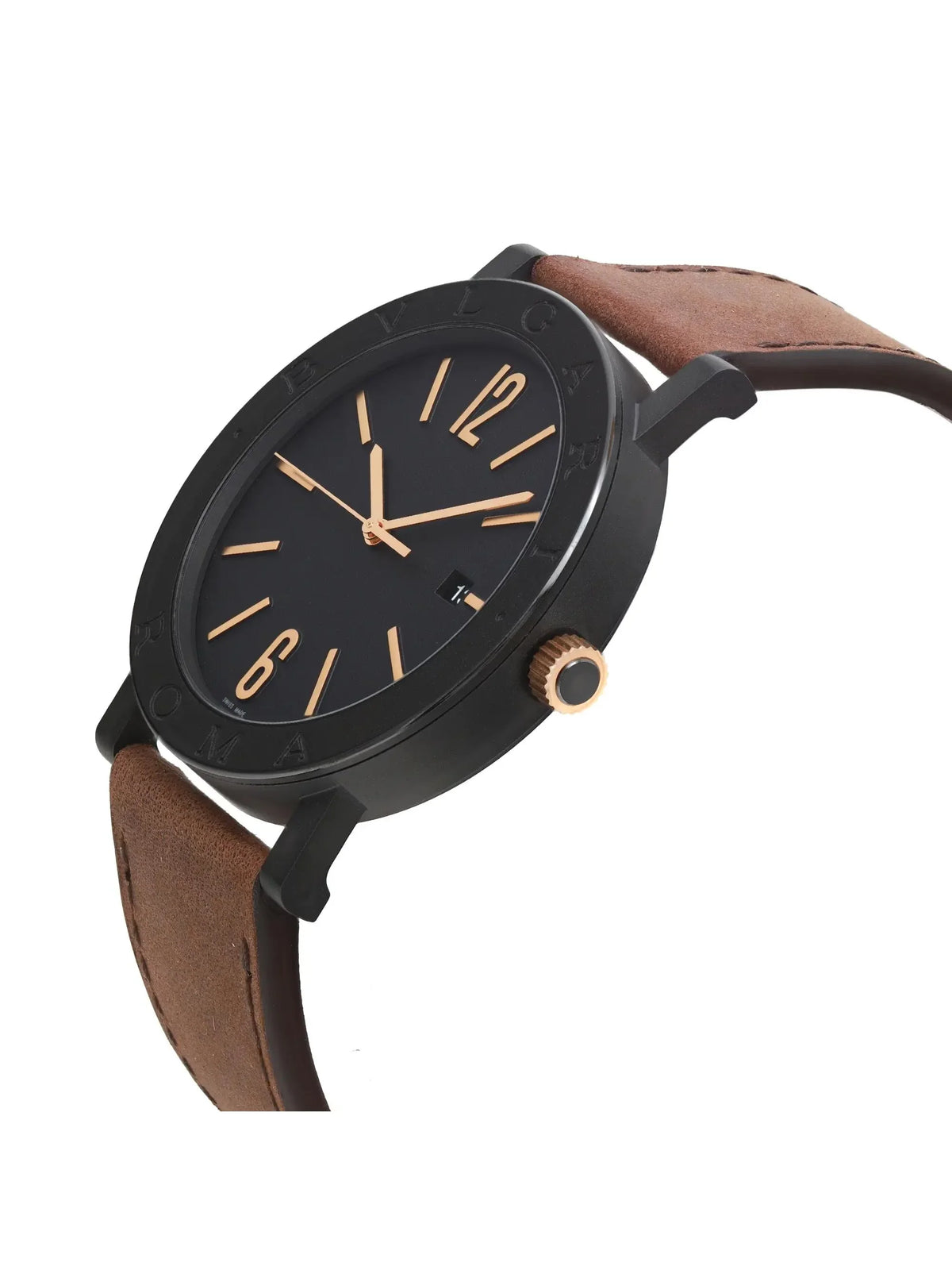New Bvlgari Solotempo 41mm Black Dial DLC Coated Steel Automatic Watch 103219