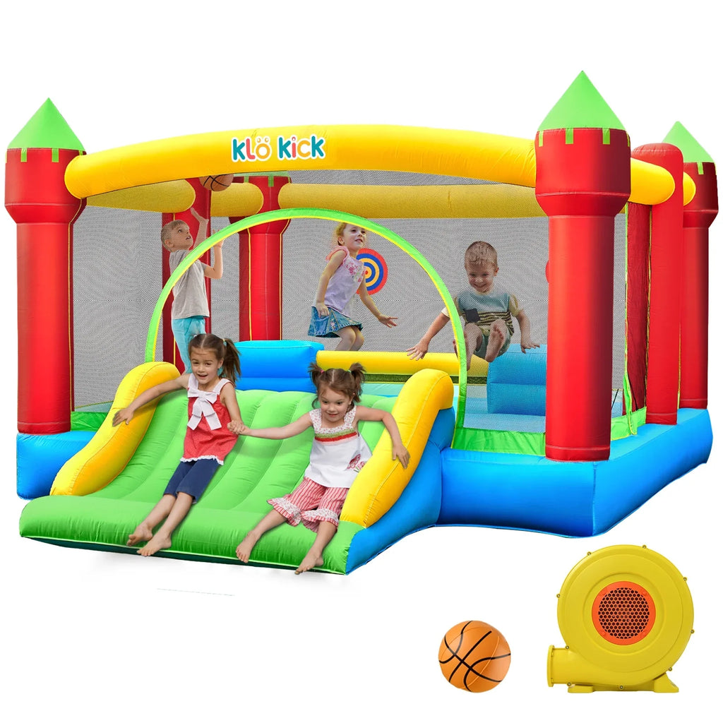KLOKICK 15'x 12' Large Bounce House 840D Oxford Inflatable Bouncers for 6 Kids with Blower & Slide for 3-10 Years, Child, Adult, Infant, Teen, Tween