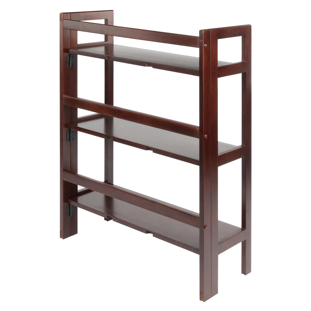 Winsome Wood Terry 3-Tier Foldable Shelf, Stackable, Walnut Finish
