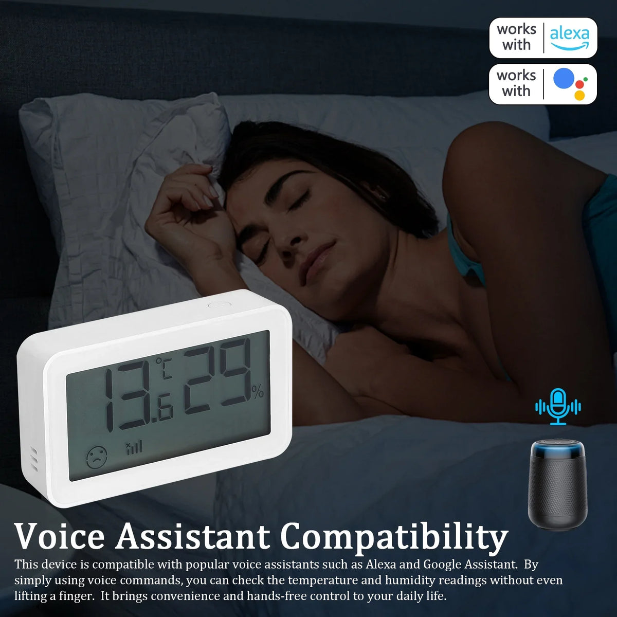 Bisofice Thermo-Hygrometer,Thermometer Temperature Humidity Time Display appropriate Humidity With matching With And Indicator / Time Display suitable With Bt Indoor Office Baby Room