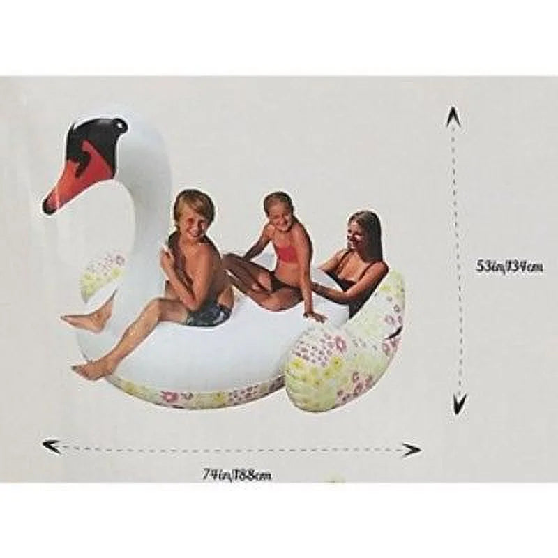 It's Huge Inflatable Swan Durable 16 Gauge Pool Lake River Float 74 x 74 x 53