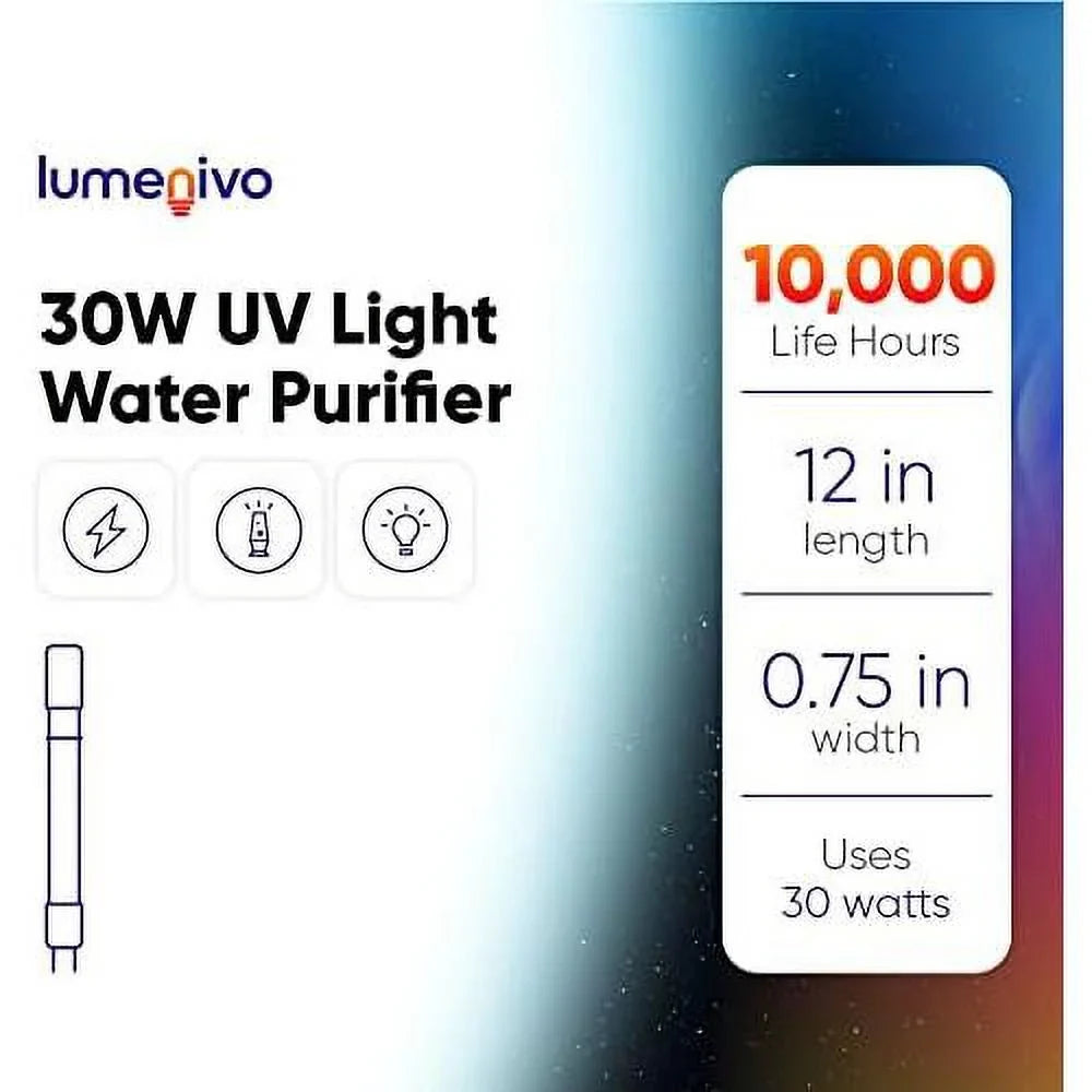 30w uv light moisture purifier replacement lamp for aquasana whole house aqua filter system, sterilight uv lamp filter - 1 pack