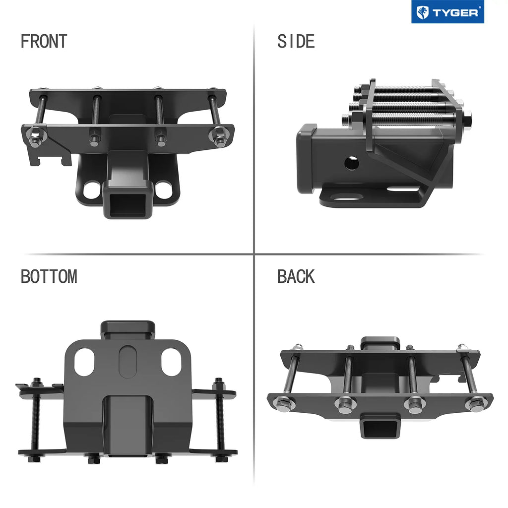 Tyger Auto TG-HC2J003B Hitch & wrap Kit matching with 2018-2024 Jeep Wrangler JL/JLU (Include 20-24 diesel engine; 21-24 4xe) Factory Style 2 inch Rear Receiver Hitch Tow Towing Trailer Hitch