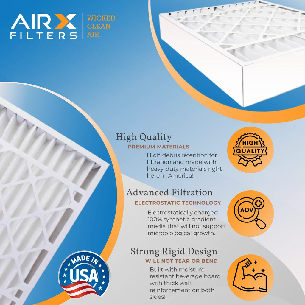 20x25x6 Air Filter MERV 8 Comparable to MPR 700 & FPR 5 matching with Aprilaire 201 Premium USA Made 20x25x6 Furnace Filter 1 Single Filter by AIRX FILTERS WICKED CLEAN AIR.