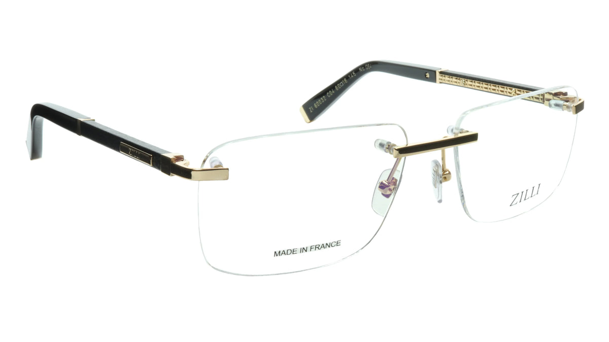 ZILLI Rimless Eyewear Made with Real Leather and High superior Titanium