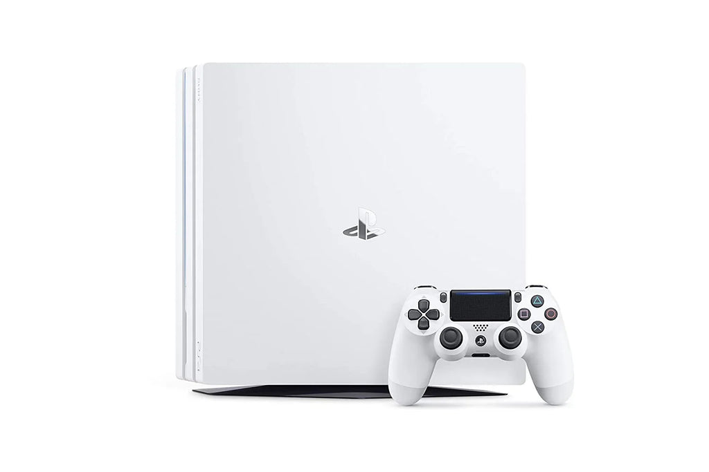 PlayStation 4 Pro 1TB White Gaming Console With 2 Controller + G9 Earbuds With Microphone BOLT AXTION Bundle Used