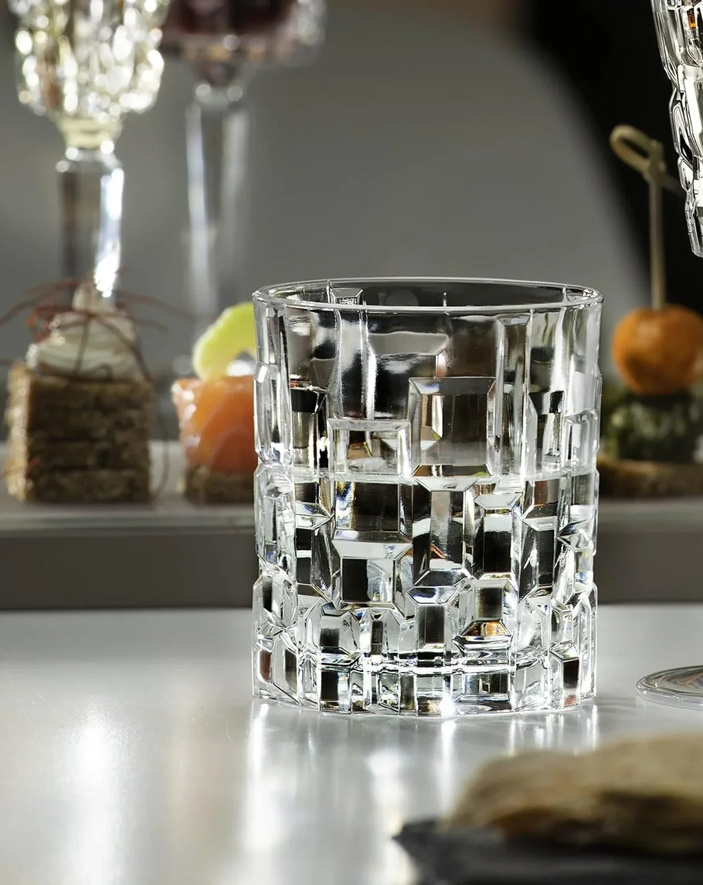 RCR Cristalleria Italiana Crystal Glass Drinkware Set DOF Whiskey 11 oz & Highball Tumbler 11.5 oz, 12 Count Pack of 1