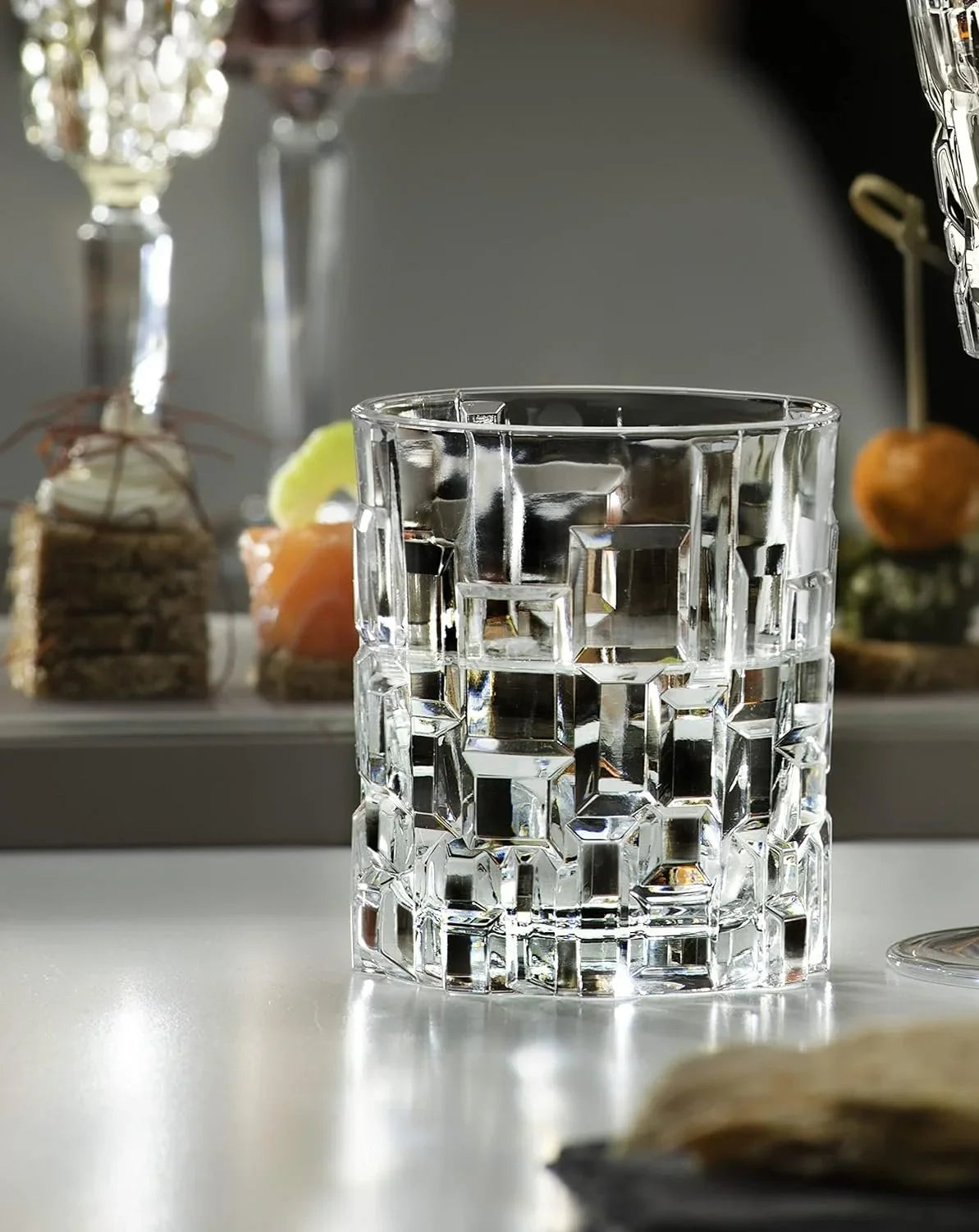 RCR Cristalleria Italiana Crystal Glass Drinkware Set DOF Whiskey 11 oz & Highball Tumbler 11.5 oz, 12 Count Pack of 1