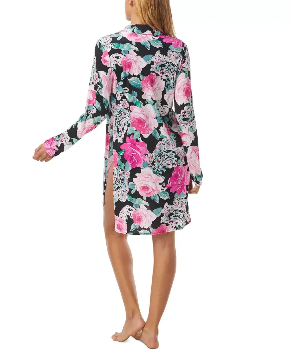 Carmen Marc Valvo Floral-Print Tie-Front shield-Up