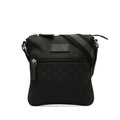 Pre-Owned Authenticated Gucci GG Web Crossbody Nylon Fabric Black Crossbody Bag Unisex (Good)
