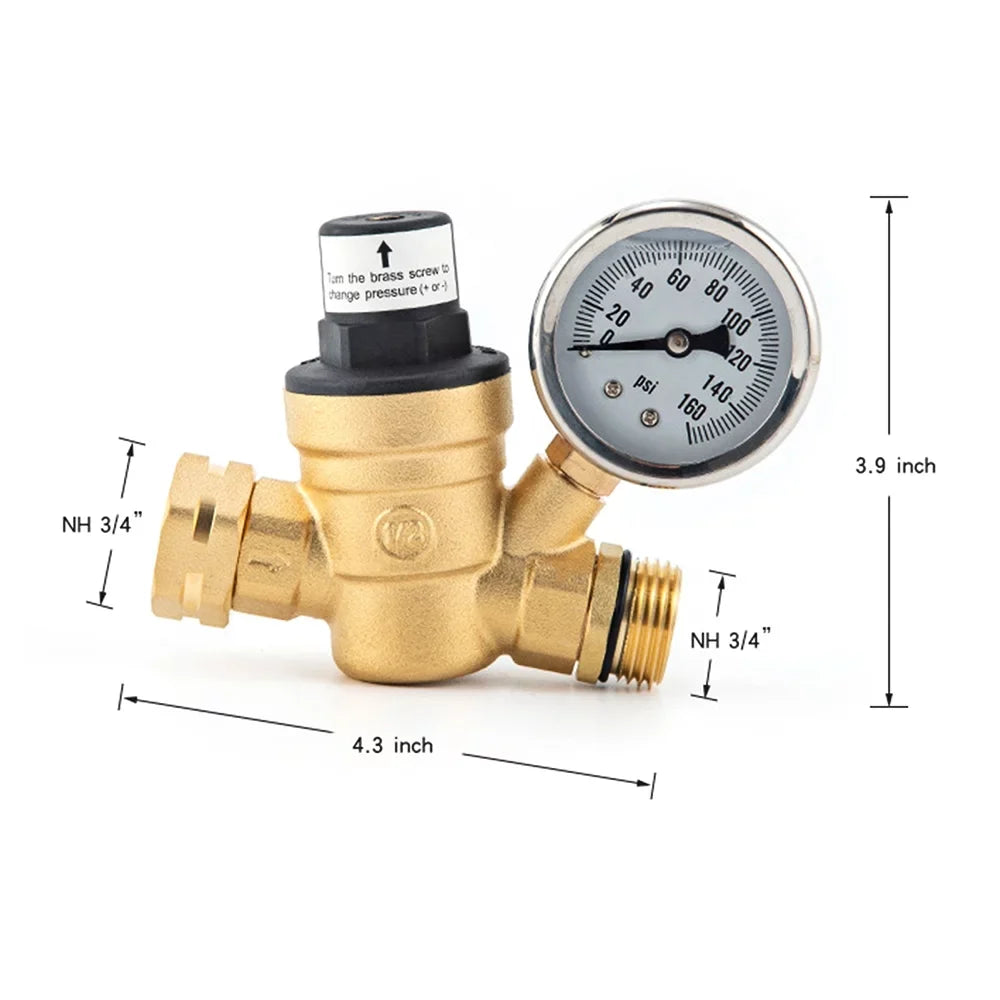 Andoer Valve,Reducer With 0-160psi With 0-160psi And Valve -free Brass 0-160psi And Inlet And Inlet Screened Inlet Screened Filter Brass Adjustable aqua Huiop Valve -free Brass aqua Pressure