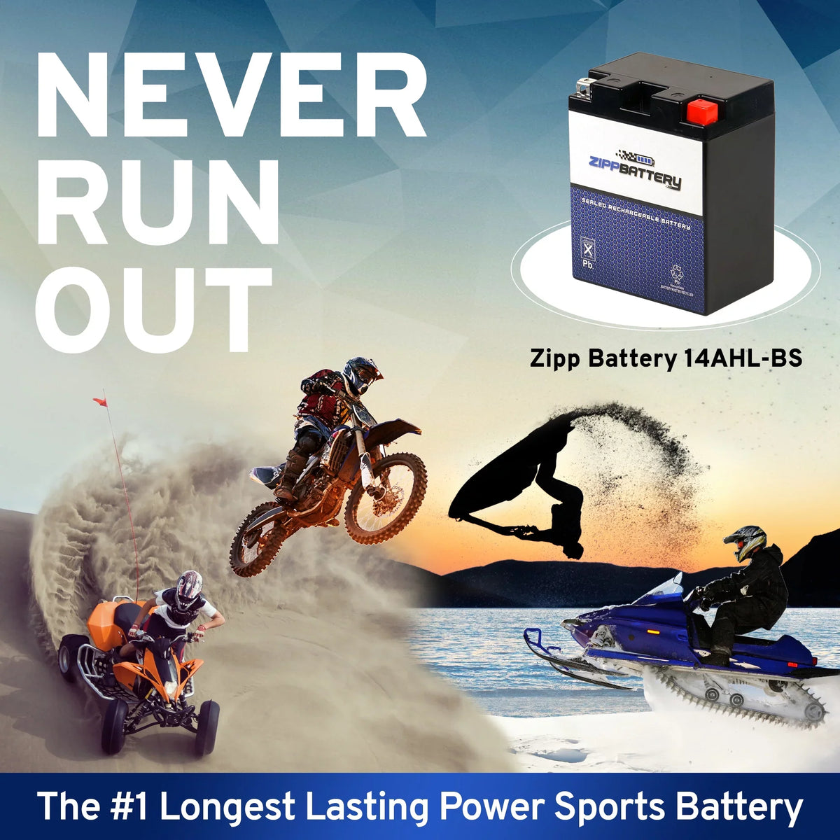 Zipp Battery YTX14AHL-BS (14AHL-BS 12 Volt,12 Ah, 210 CCA) Motorcycle Battery for Suzuki 750cc Gsx-r750 1989