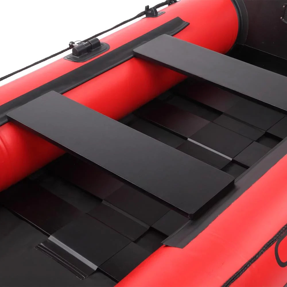 Campingsurvivals 10ft Thickened Inflatable ship, Rafting Boats with Oars and Air Pump, Red/Black