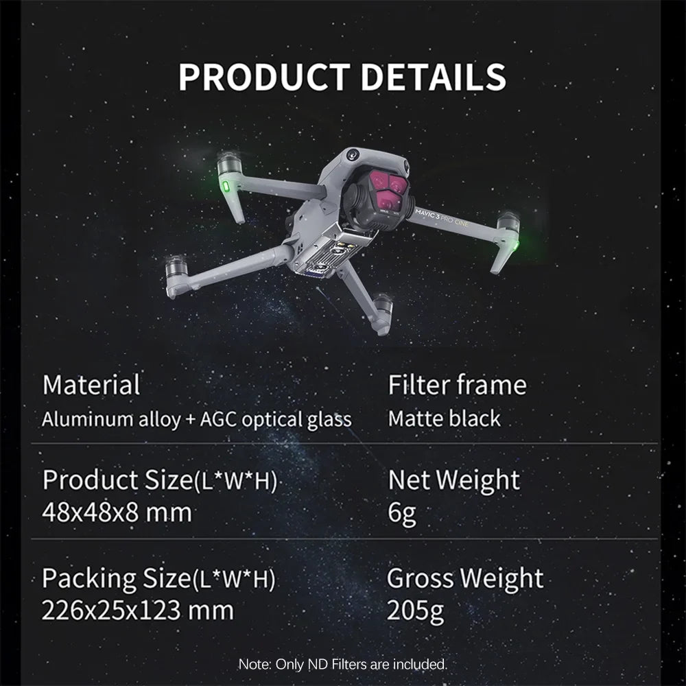 STARTRC Light filter,suitable With Lens Filter Aluminum Nd8/nd16/nd32/nd64 LensFilters Nd8/nd16/nd32/nd64 With Mavic 3 Waterproof Scratch-protected appropriate Aluminum Material Optical SS