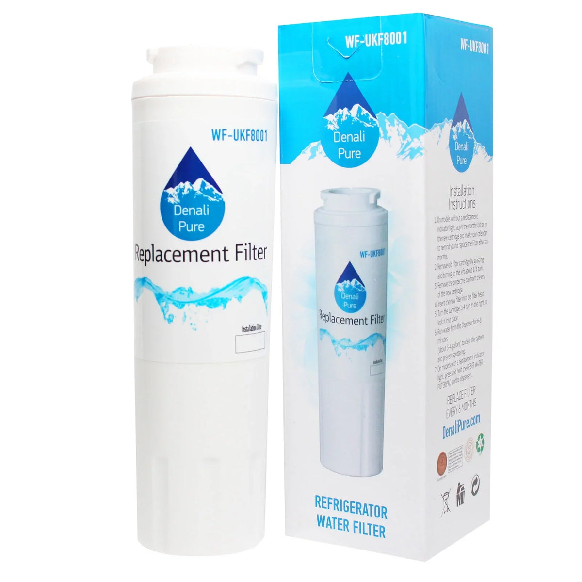 3-Pack Replacement for Amana ASD2627KES Refrigerator aqua Filter - suitable with Amana UKF8001AXX Fridge liquid Filter Cartridge