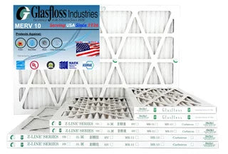 Glasfloss 14x25x1 - MERV 10 -Qty:4 - Furnace Air Filter - Made in USA (Actual Size: 13.5 x 24.5x7/8 inch)