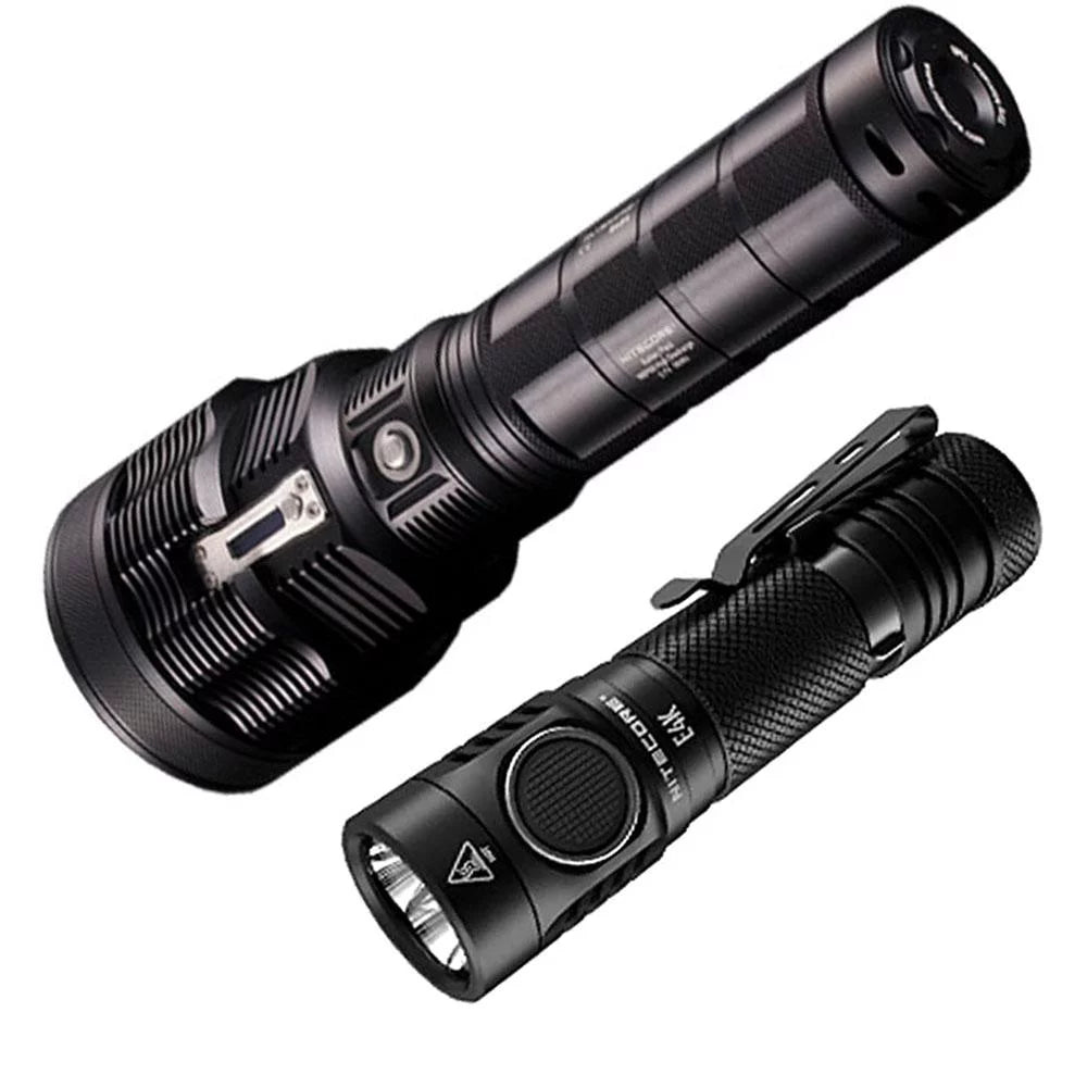 Outdoor Value Pack: Nitecore TM38 Searchlight  and  E4K Flashlight -Both can be Recharged on the go or at home