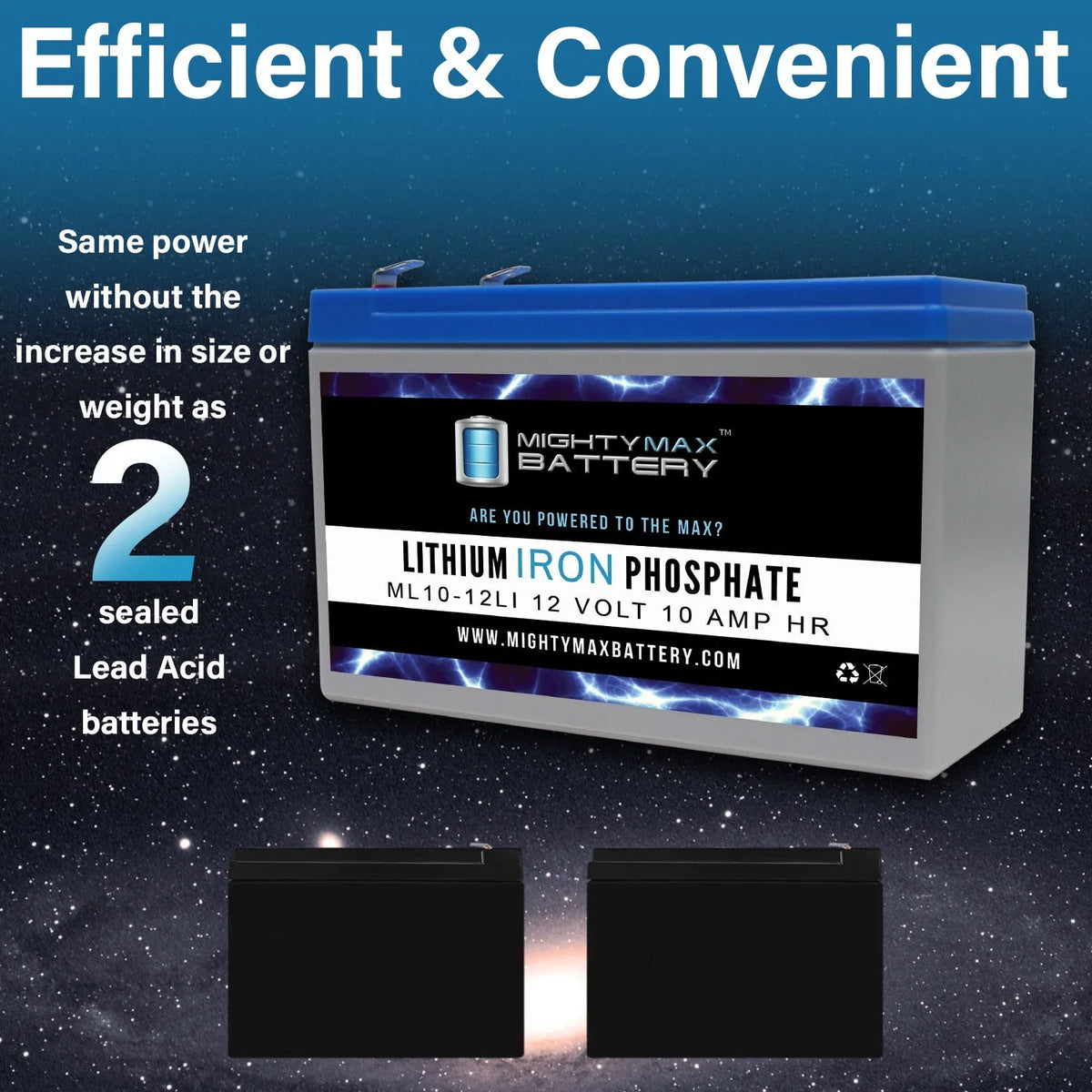 12V 10AH Lithium Replacement Battery matching with Marcum VS385 C - 3 Pack