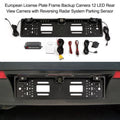 Docooler European License Plate Frame Backup Camera 12 LED Rear View Camera with Reversing  System Parking Sensor