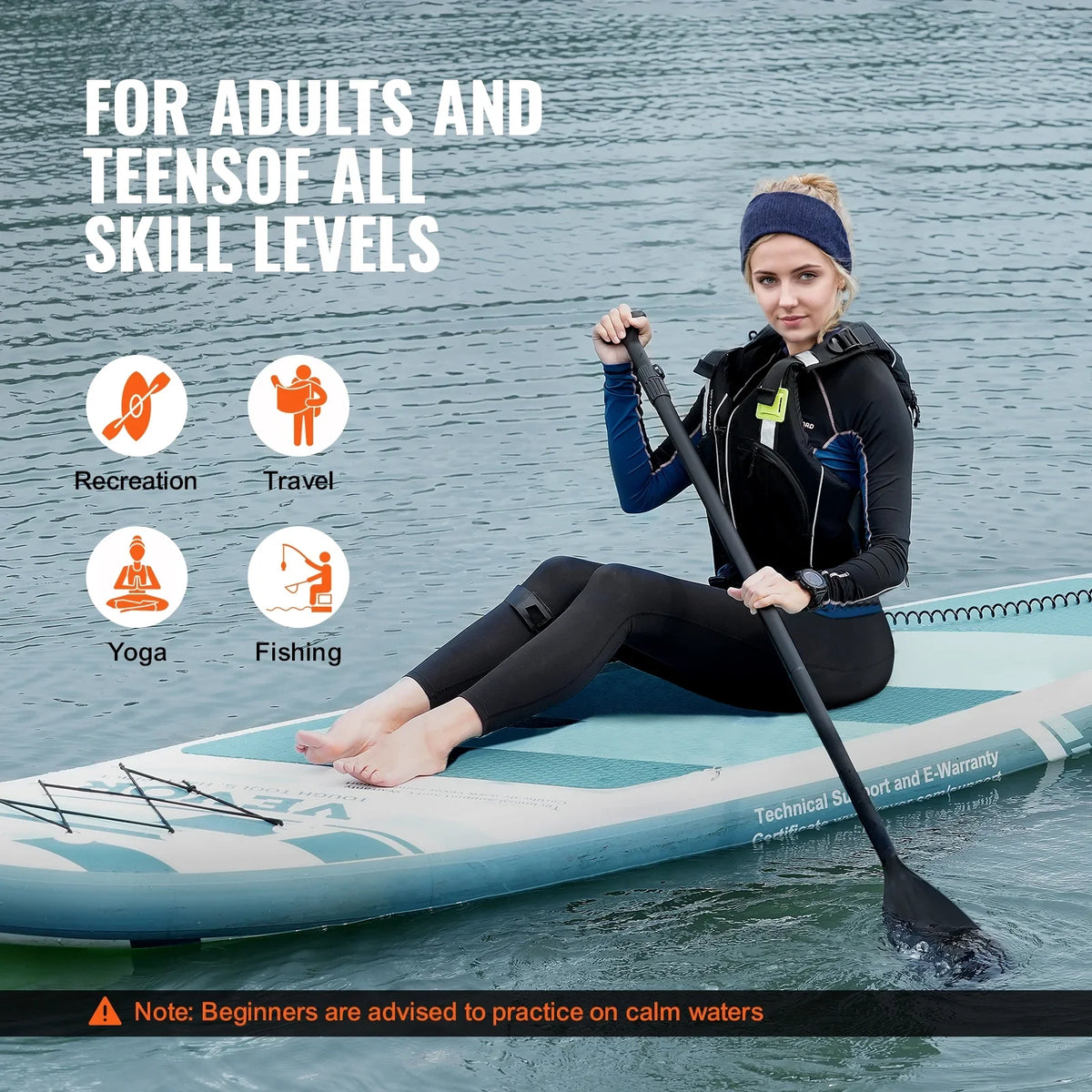 SKYSHALO 11' Sup  Inflatable Stand Up Paddle Board Surf Board with Paddle Accessory