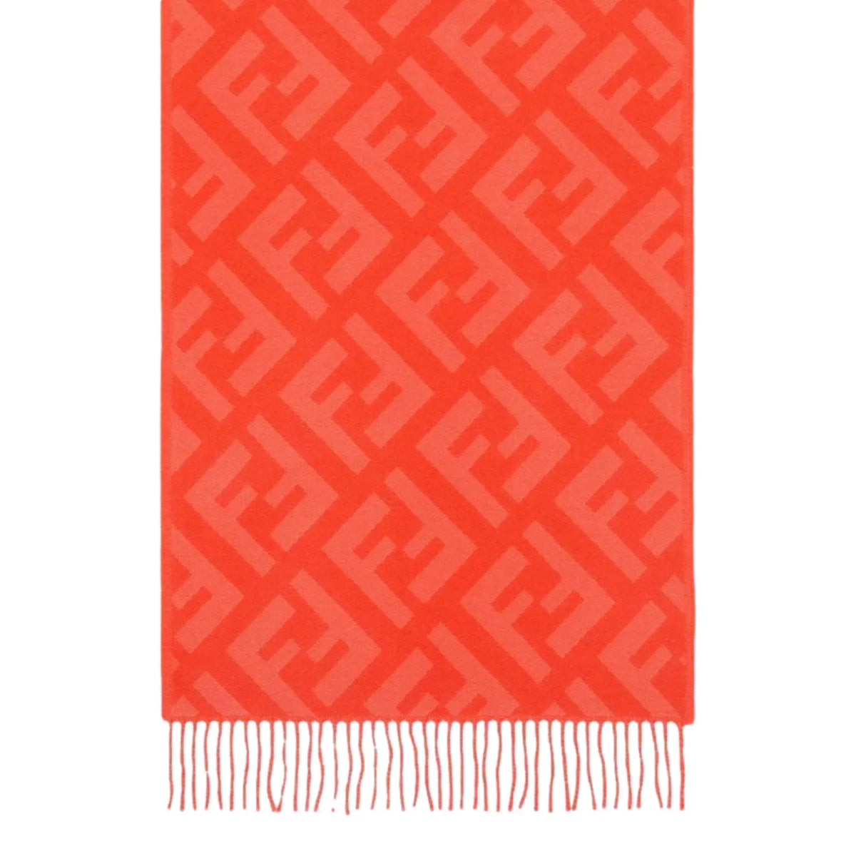 Fendi FF Print Tulip Woven Cashmere Fringe Scarf FXT260