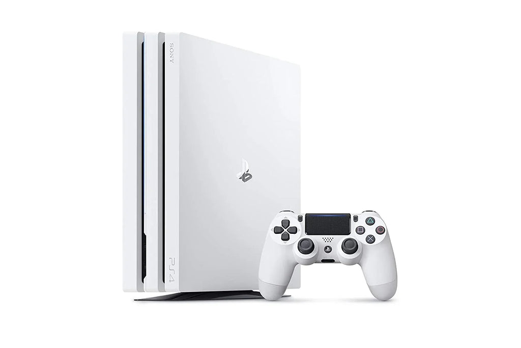 PlayStation 4 Pro 1TB Only White Gaming Console with HDMI Cable BOLT AXTION Bundle Like New