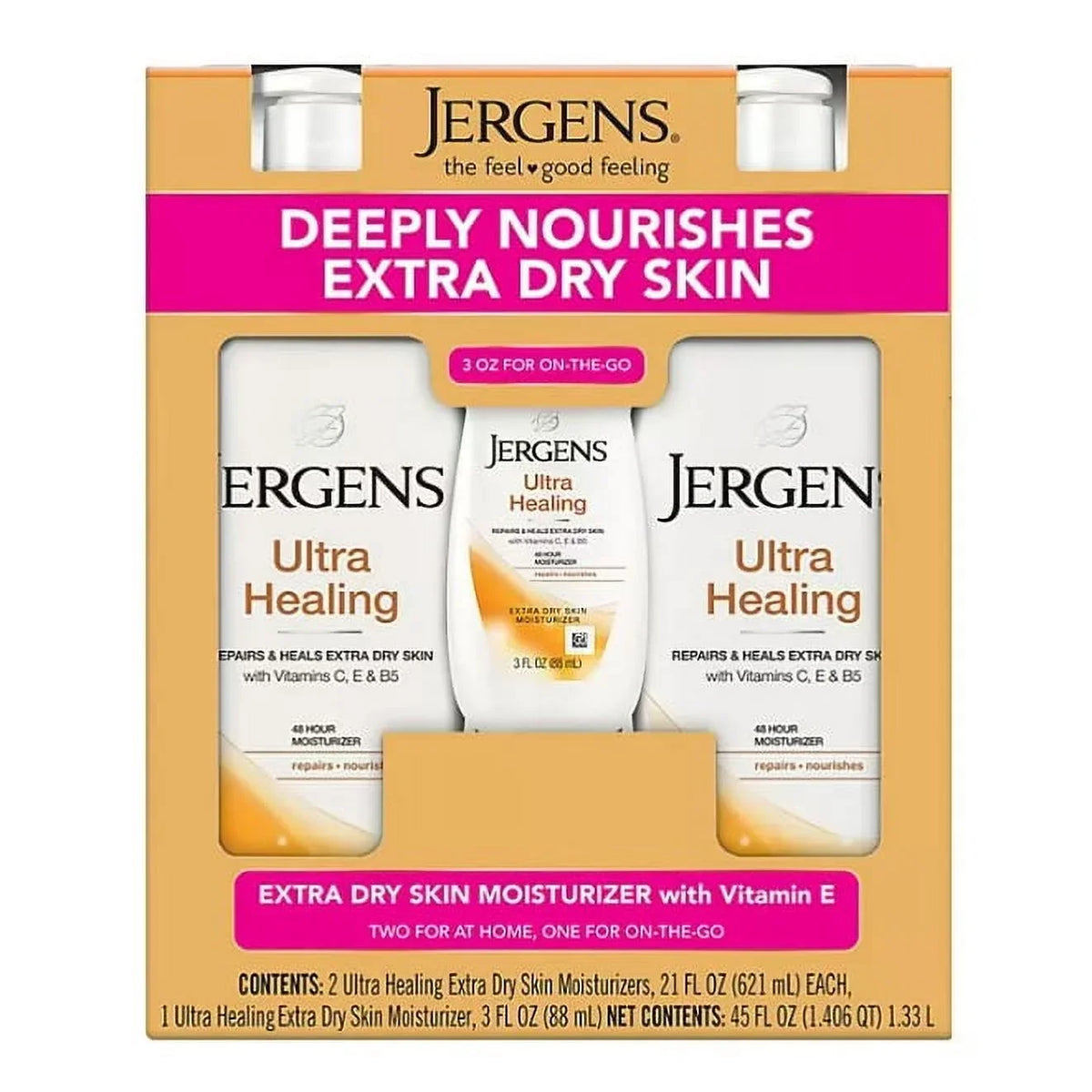 '+ 3 oz.). oz., 2 pk. Jergens Ultra Healing Extra Dry Skin Moisturizer (21 fl