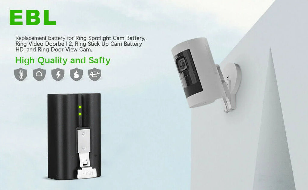 EBL 5-Pack Rechargeable Doorbell Replacement Battery appropriate with Ring Video Doorbell 2/3/3 Plus/4, Spotlight Cam, Stick Up Cam, for Ring Doorbell Camera, Backup Batteries 6040mAh 3.65V