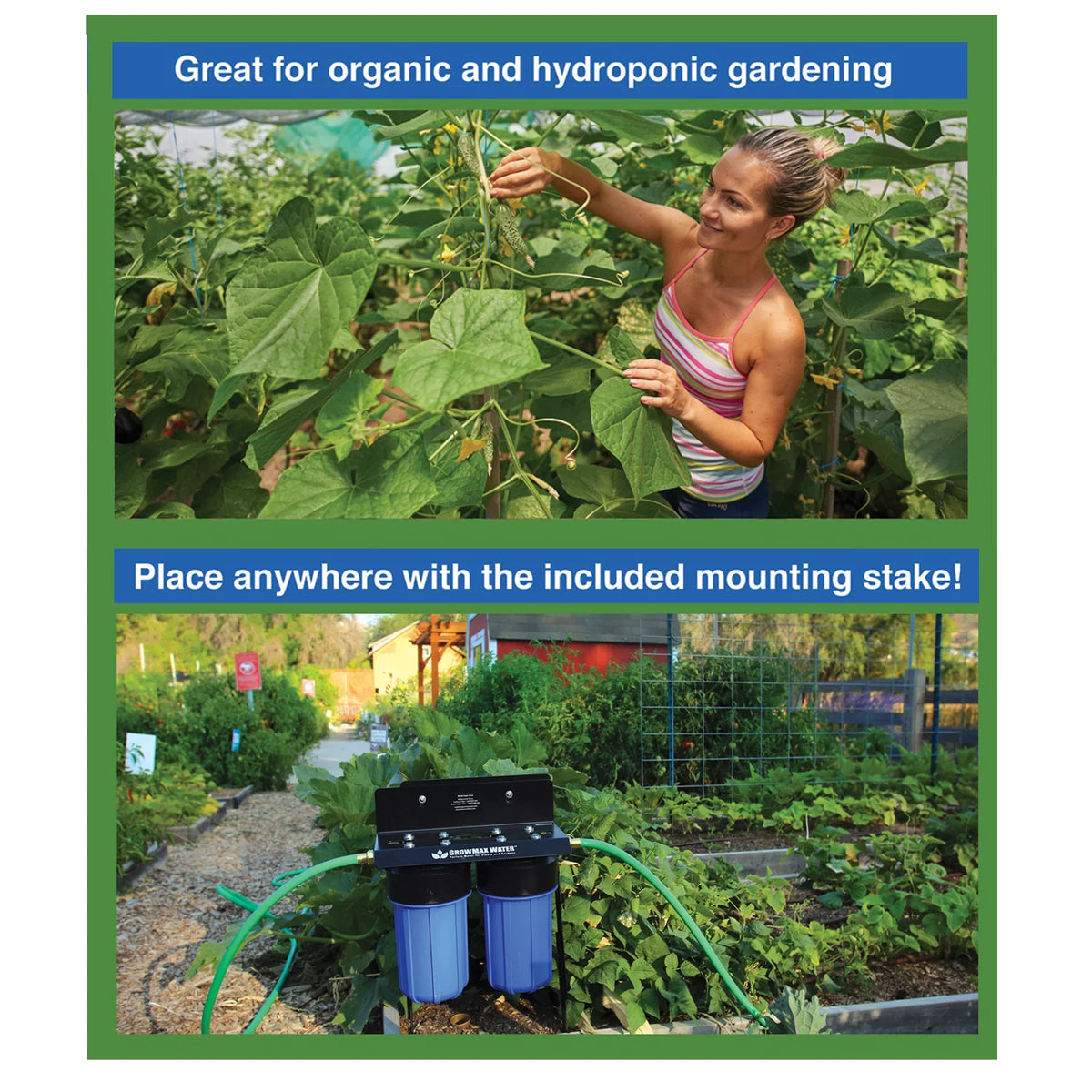 GrowMax SUPER GROW 800 - High-Capacity Garden aqua Filtration System - Eliminate up to 99% of Chlorine and Contaminants (15,000 gallons / 56,850 liters)