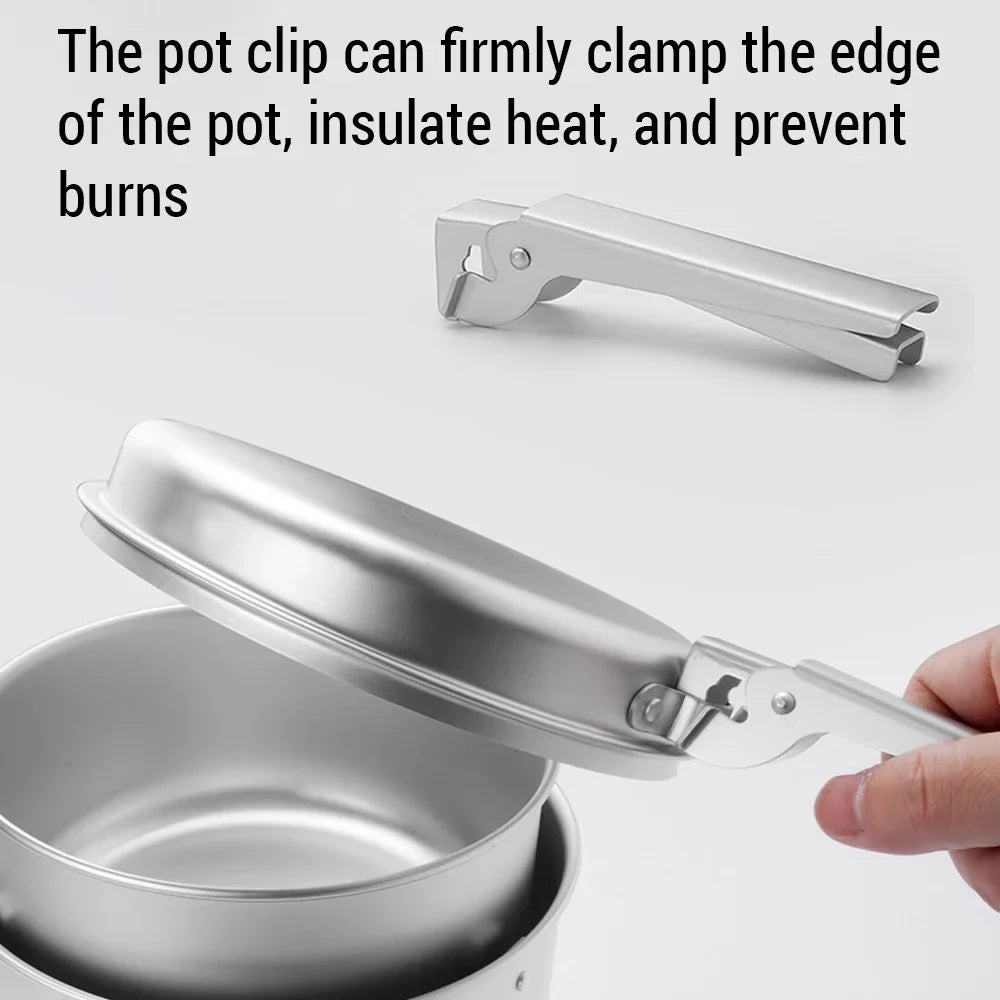 walmeck 10pcs Camping Stove Kit Camping Pot Pan Stove Set for Camping Cooking Backpacking