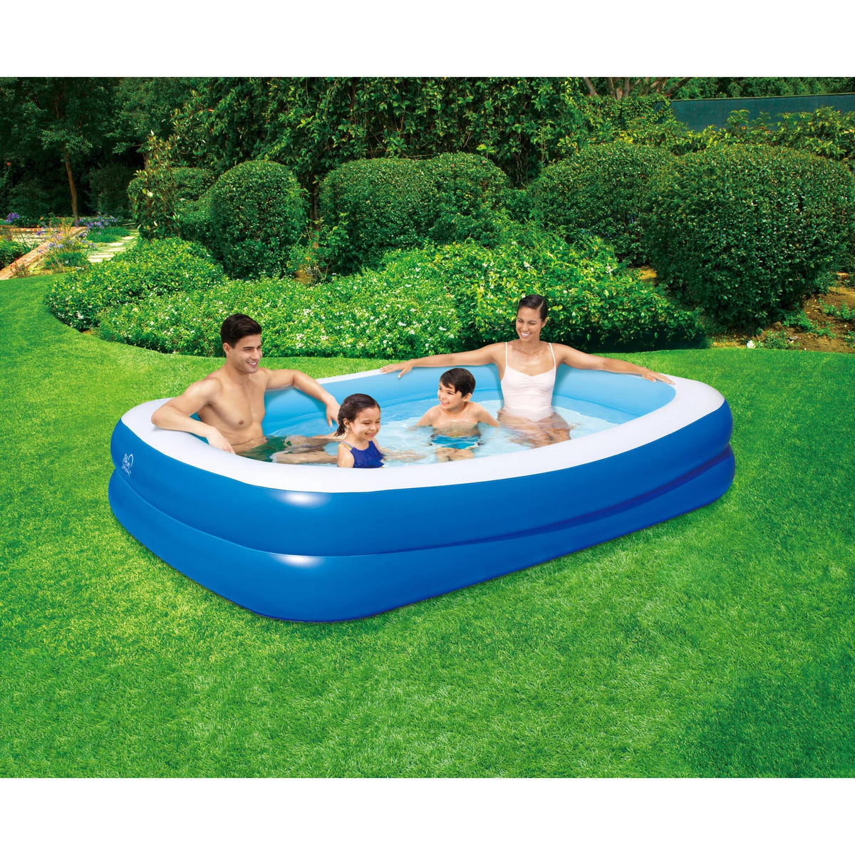 Blue Wave 103" x 69" x 22" Deep Inflatable Rectangular Family Pool w/protector