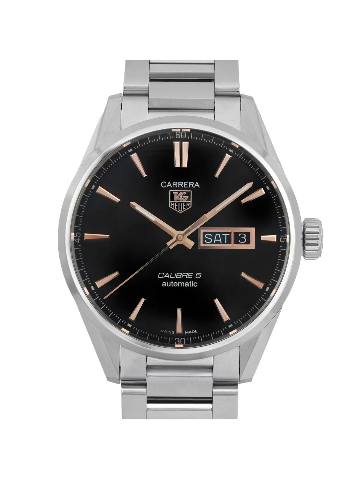 Pre-owned TAG Heuer Carrera 41mm Day-Date Steel Watch WAR201C.BA0723 (Good)